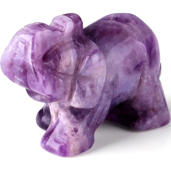 Other - Amethyst Elephant Décor Statue Crystals Healing Stones Pocket Figurine Purple